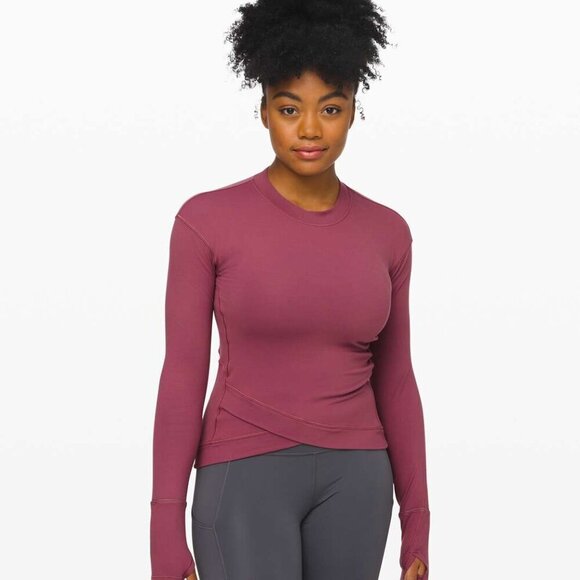 Lululemon Close to Crossing Long Sleeve *Rulu Plumful- Size Small - Picture 1 of 12